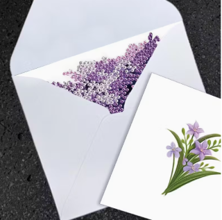 Preview: Diamond Painting 6 Stück Fliederblumenkarten